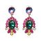 Aretes Retro de Perla y Diamante en Aleación