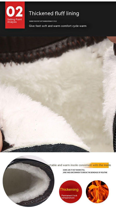 Zapatos de Cuero Genuino con Forro Polar para Hombre - Comodidad Invernal - Image 4