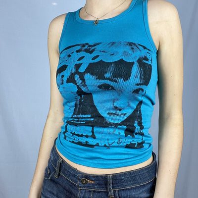 Top Cropped sin Mangas con Estampa de Retrato - Cuello Redondo Casual - Image 12