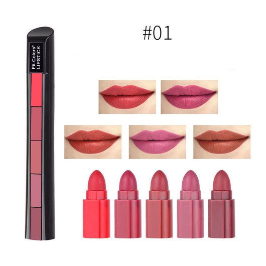 Set de 5 Labiales Mate Velvet Resistente al Agua - Rojo Sexy Larga Duración - Image 5