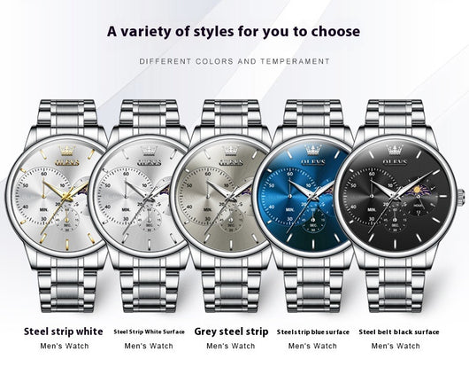 Reloj Multifunción de Acero Inoxidable para Hombre - Resistente al Agua - Image 6