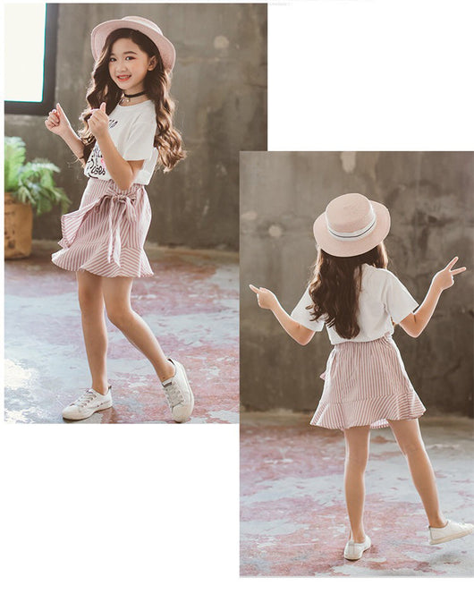 Conjunto de Falda y Blusa de Manga Corta para Niñas - Estilo Verano - Image 8