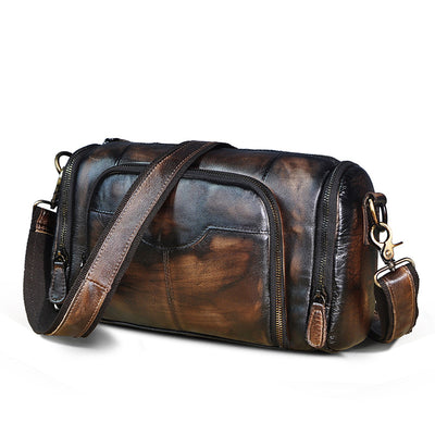 Bolsa Mensajero de Cuero Retro Estilo Almohada - Bandolera de Cuero Genuino - Image 14