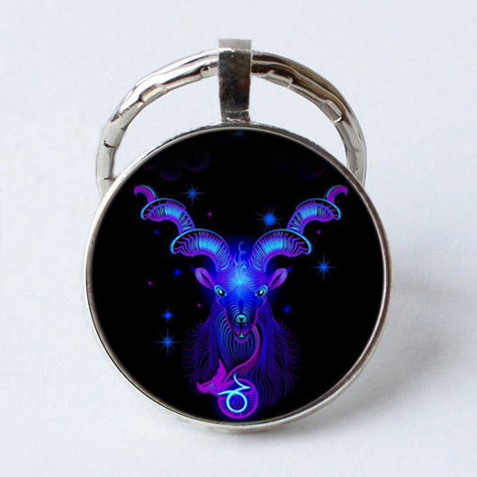 Llavero Gema de Tiempo de los 12 Signos del Zodiaco 25mm en Metal - Image 2