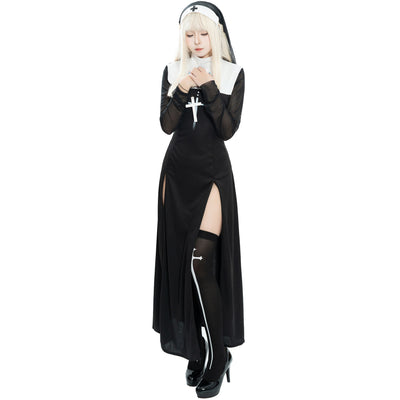 Disfraz de Monja para Halloween - Traje Religioso de Rol - Image 4