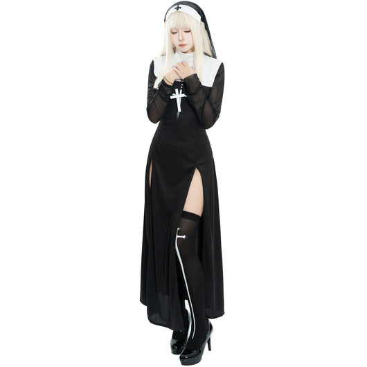 Disfraz de Monja para Halloween - Traje Religioso de Rol - Image 4