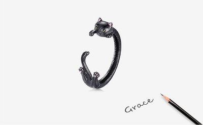 Anillo de Gato Negro con Baño de Electroplata en Plata Esterlina - Image 10