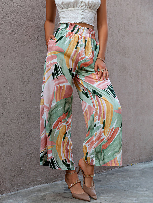 Pantalones Anchos de Seda Láctea Verde Oliva - Image 5
