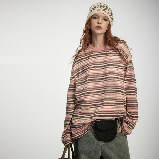 Camiseta a Rayas de Manga Larga - Sudadera Versátil para Hombre y Mujer