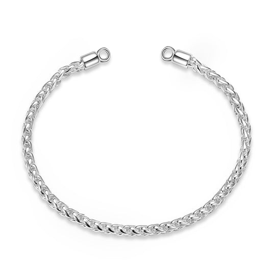 Pulsera Cadena Hueca Plata 925 - Accesorio DIY sin Cierre
