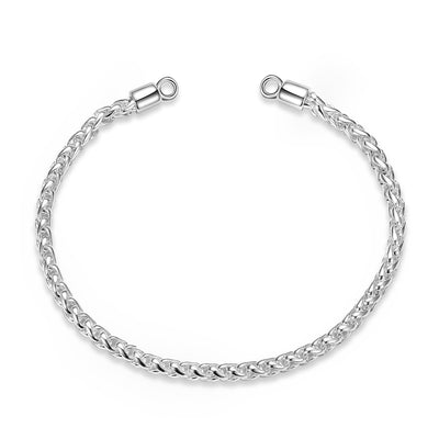 Pulsera Cadena Hueca Plata 925 - Accesorio DIY sin Cierre