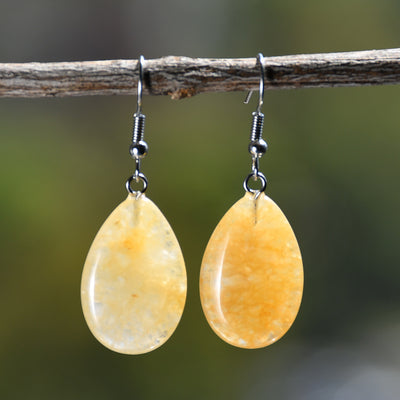 Aretes de Piedra Natural Estilo Chino Gota de Agua - Image 6