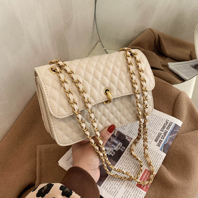 Bolso Bandolera Cuadrado Estilo Ins con Cadena Rombo - Image 3