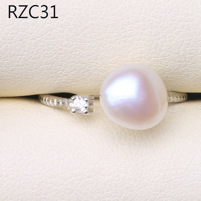 Anillo de Perla Barroca Natural Diseño Luna Platino - Image 12