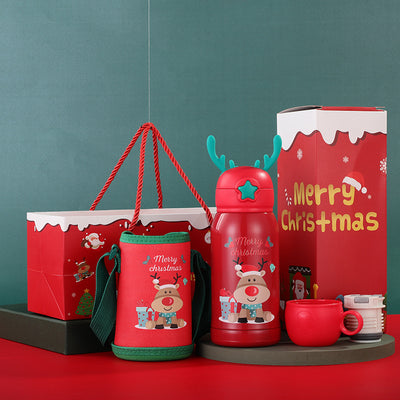 Termo Infantil Reno Navideño con Manga Protectora - Acero Inoxidable Doble Pared - Image 2