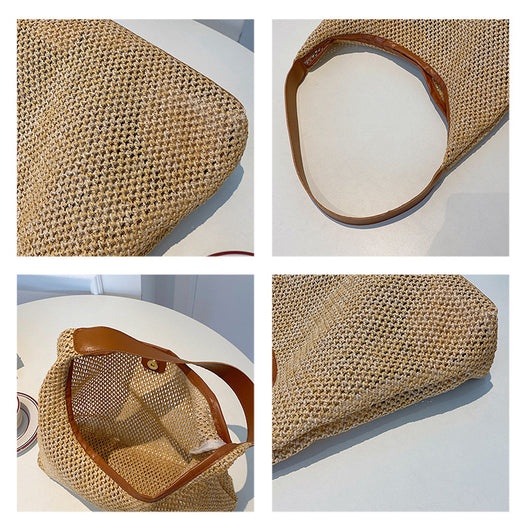 Bolsa Tote de Paja Retro Casual - Image 3