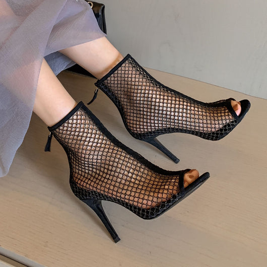 Botas Stiletto de Malla Transpirable con Cierre - Image 8