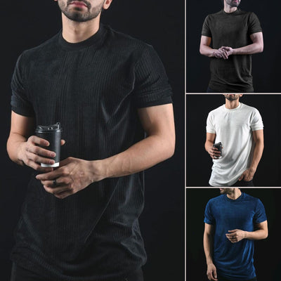 Camiseta Casual Cuello Redondo Manga Corta Ajustada para Hombre - Image 9