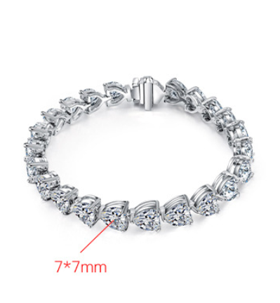 Pulsera de Plata Pura con Diamantes de Carbono - Brillo Completo - Image 6
