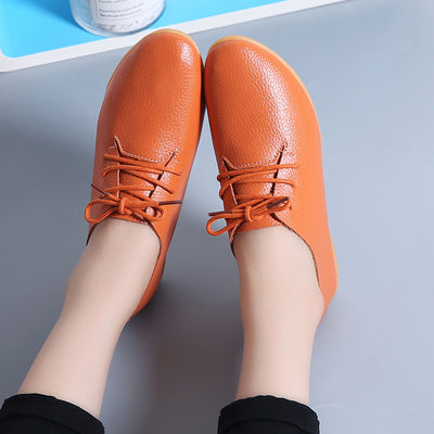 Zapatos Blancos Planos Clásicos Estilo Británico para Mujer - Image 3