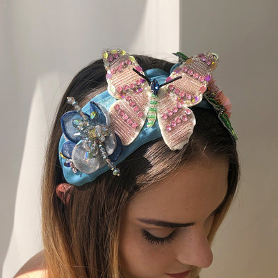 Diadema Mariposa con Perlas de Arroz, Diamantes y Lentejuelas - Image 5