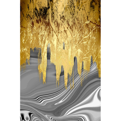 Cuadro Abstracto Lienzo Gris Dorado Nórdico - Pintura al Óleo - Image 6
