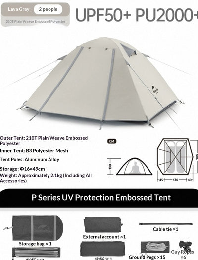 Tienda de Campaña Ultraligera para 1 o 2 Personas - Acampar y Senderismo - Image 3