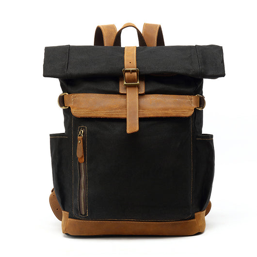 Mochila de Cuero Crazy Horse para Viajes - Bolsa Multifuncional Hombre con Compartimento Laptop - Image 5