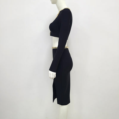 Falda Elástica con Cadena de Hierro y Vendaje para Ombligo - Image 11