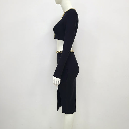 Falda Elástica con Cadena de Hierro y Vendaje para Ombligo - Image 11