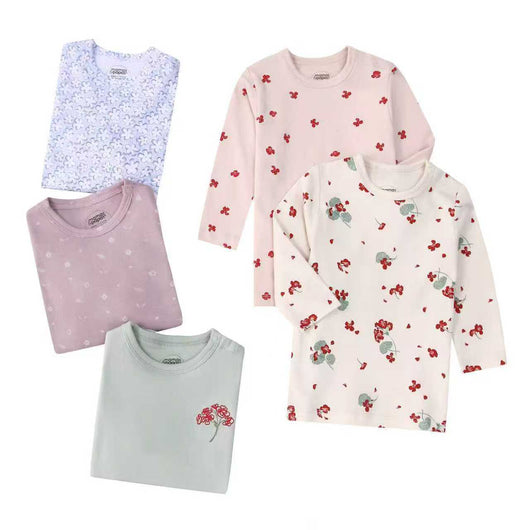 Pack de 5 Camisetas Infantiles Manga Larga Estampado Otoño Multicolor - Image 36