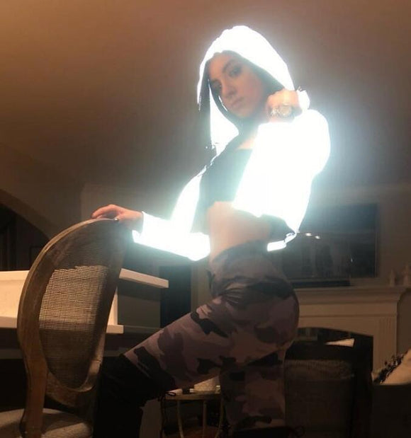 Sudadera Reflectante con Capucha y Cordones