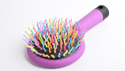 Cepillo Desenredante Antiestático con Espejo - Masaje Ondulado para Cabello Liso - Image 3