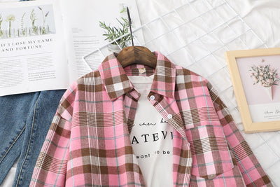 Camisa a Cuadros Casual con Textura Cepillada para Mujer - Image 14