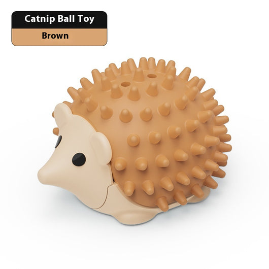 Grass green hedgehog catnip ball toy with a spiky back and smooth face, designed for scratching and play. - Image 8
