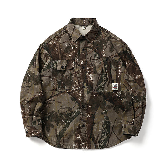 Camisa de Camuflaje Holgada de Manga Larga para Hombre - Image 2