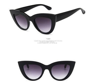 White and black cat eye sunglasses with gradient lenses, featuring a retro style. - Image 11