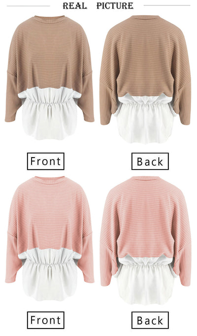 Blusa Elegante con Combinación de Colores en la Cintura y Mangas Largas - Image 12