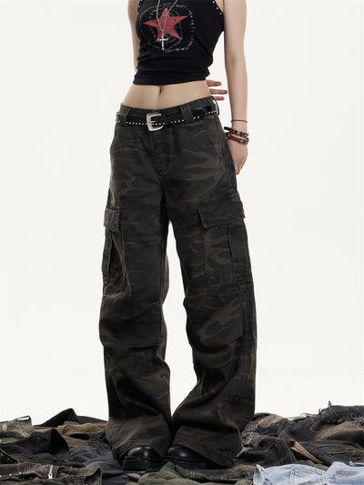 Pantalones Cargo Retro Camuflaje para Mujer - Corte Recto Oversized - Image 18