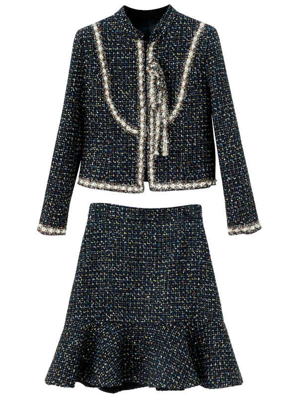 Conjunto de Falda y Chaqueta Corta de Cintura Alta Elegante - Image 4