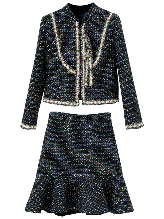 Conjunto de Falda y Chaqueta Corta de Cintura Alta Elegante - Image 4