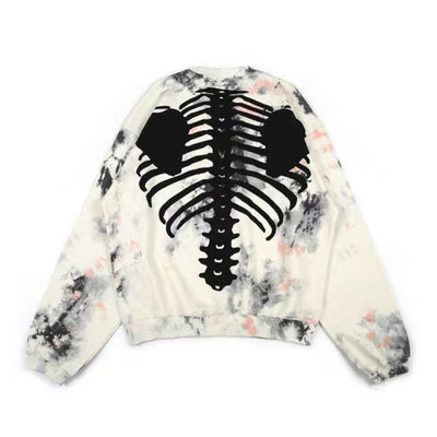 Suéter para parejas con estampado tie-dye y huesos - Image 6
