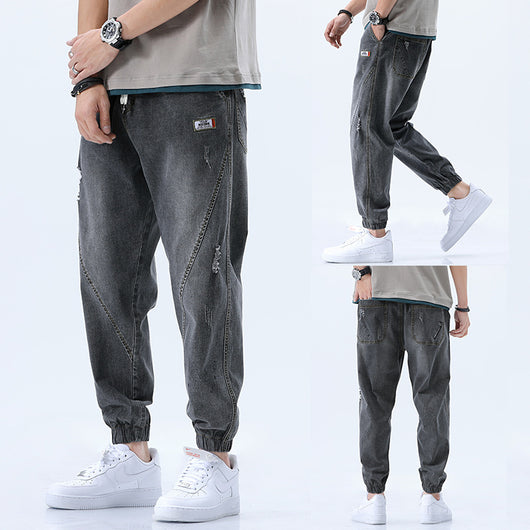 Pantalones Vaqueros de Cintura Elástica con Cordón Ajustable