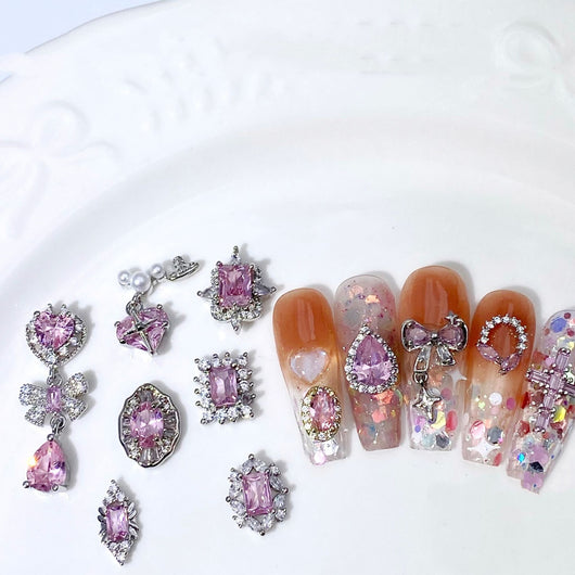 Accesorios de Nail Art en Circonita - Diseños Arco, Corazón, Luna e Irregular - Image 35