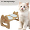 Comedero Doble de Cerámica con Soporte de Madera Ajustable para Perros y Gatos