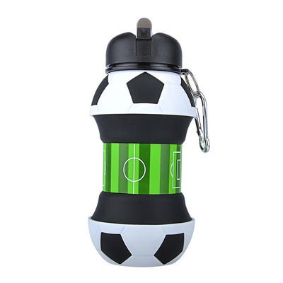 Botella de Agua Deportiva de Silicona Plegable con Popote para Fútbol - Image 9