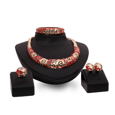 Conjunto de Joyería Elegante para Celebraciones - Collar, Aretes, Pulsera y Anillo - Image 7