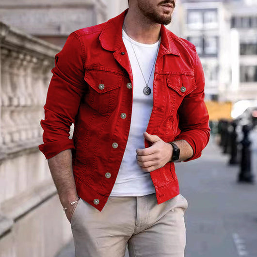 Chaqueta de Mezclilla Slim Fit con Solapa para Hombre - Image 6