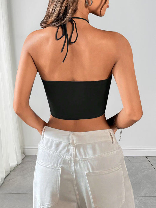 Top Deportivo Crop Ajustado con Tirantes y Cordón - Image 10
