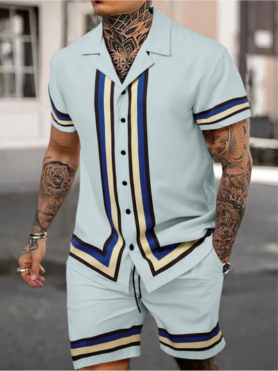 Conjunto de Dos Piezas Camisa Cuello Cubano para Hombre - Image 5
